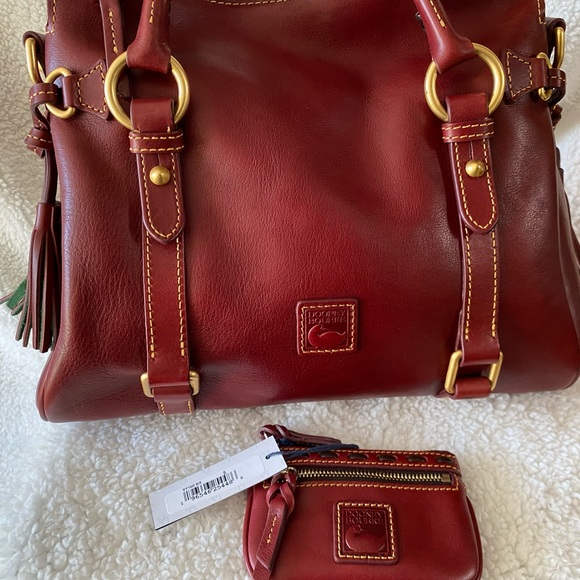 Dooney & Bourke Handbags - Beautiful Pre-loved Dooney & Bourke Satchel, Bordeaux color w/ new change purse